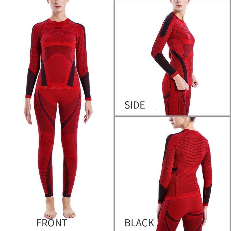 Women Winter Thermal Base Layers - Bamboo Blend Compression & Warmth for Ski Snowboarding Training Breathable Comfortable Set