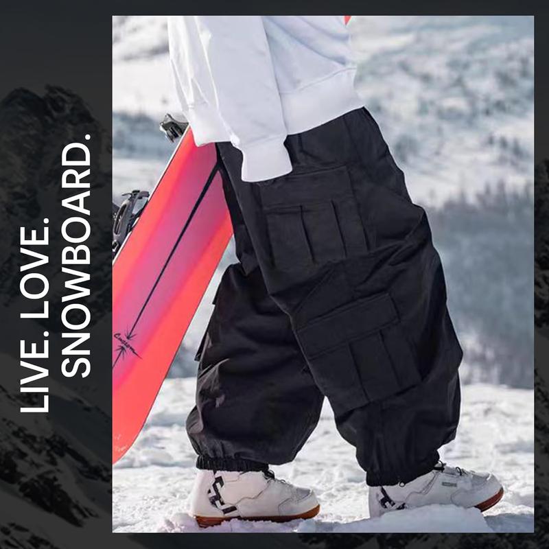 MEMORY OUTDOOR Professional Baggy Ski Pants for Men & Women, Waterproof Snowboarding Cargo Pants with Durable Insulation, Abrasion-Resistant & Dirtproof Design, Loose-Fit Style for Athletes