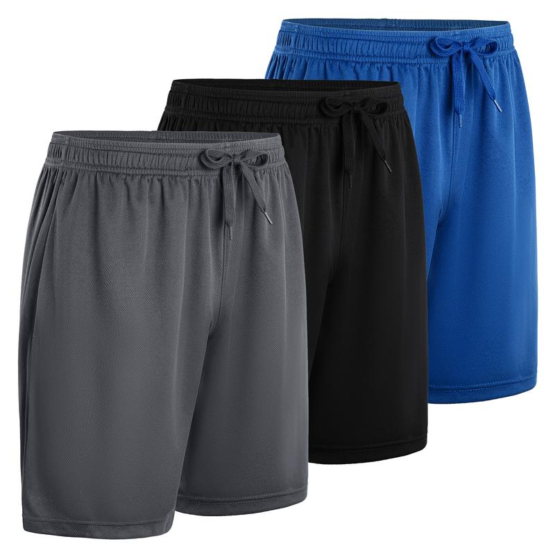 Hanton (5 Pack) Men's Hiking Shorts Quick Dry Sports Shorts with Pockets for Gym, Sports, Basketball, Running Men's Sport Solid Color Tropical Style