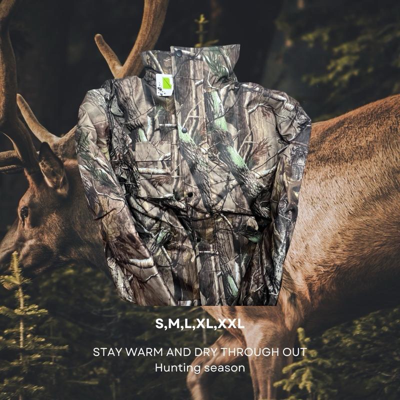 Men's Hunting Waterproof Camo Jacket for Outdoor Sports - Coats, Menswear