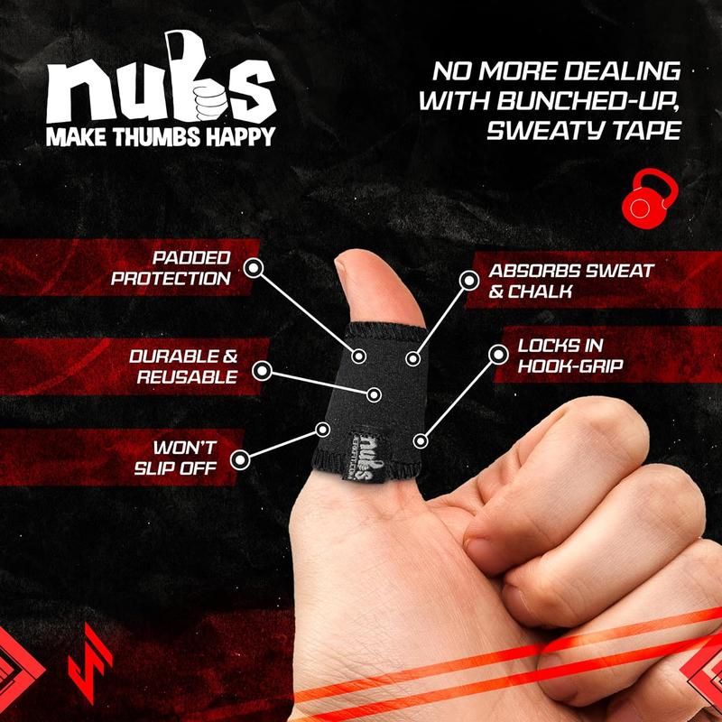 JerkFit Nubs Thumb and Finger Sleeves (Pair) - Prevent Calluses, Blisters, Tears & Make Thumbs Happy - Use for Olympic Weightlifting, Powerlifting, Gymnastics, Workouts - Unbeatable Comfort - Latex Free, Reusable, Washable  - Size S-L