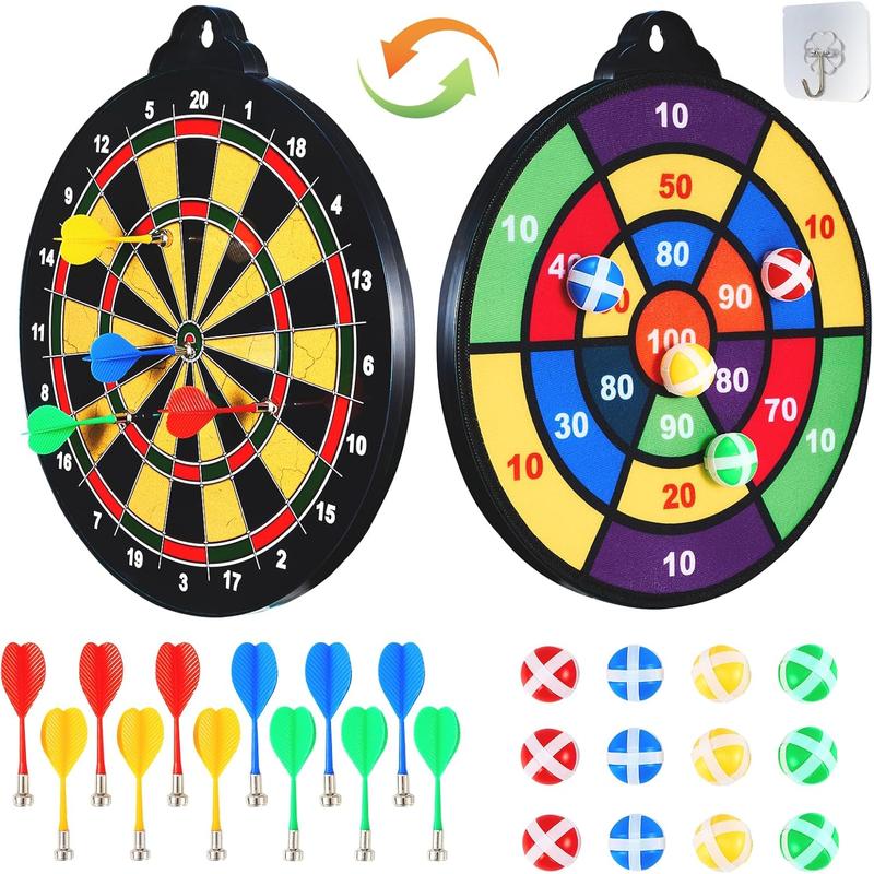 Magnetic Dart Board for Kids-12Magnetic Dart Sticky Balls or 2 Toy Gun+40 Foam Dart.Indoor Outdoor Kids Games and Party Games,Christmas Birthday Gifts Toys for 3-12 Year Old Boys moopok