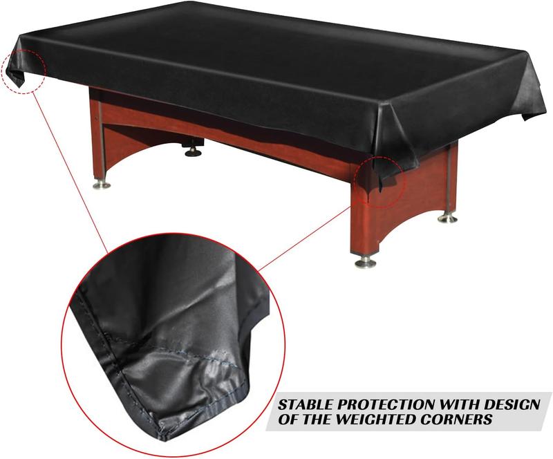 Pool Table Cover PVC   for 7 8 9 Ft Billiard Pool Table ,Black,8