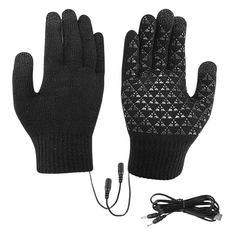 Electric Heated Gloves Touch Screen Outdoor Riding Skiing Mitten USB Heated Gloves for Backpacking Mountaineering Riding Camping