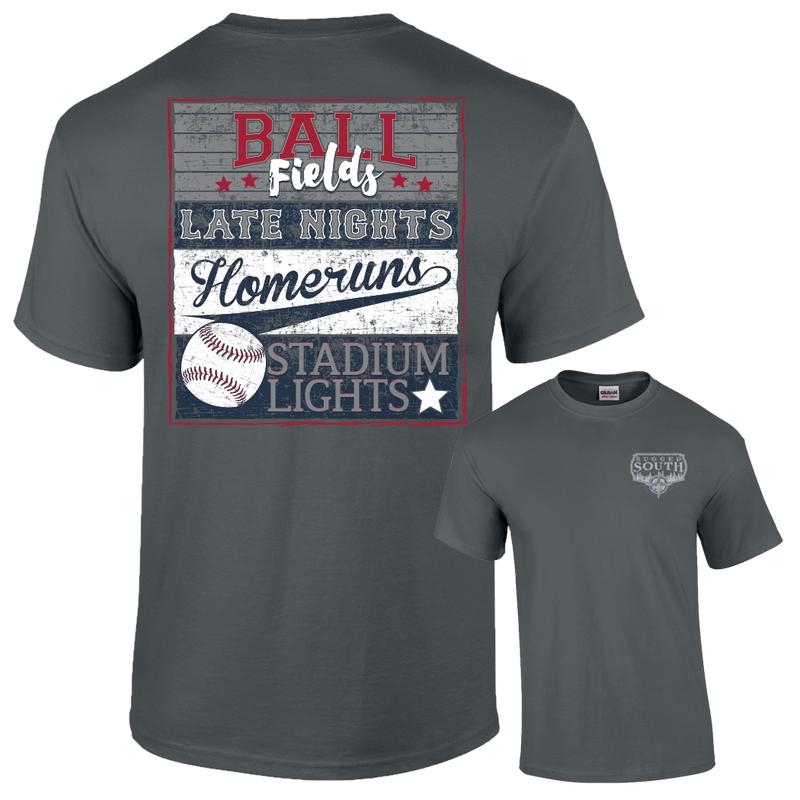 Sports Baseball Rugged South Ball Fields T-Shirt