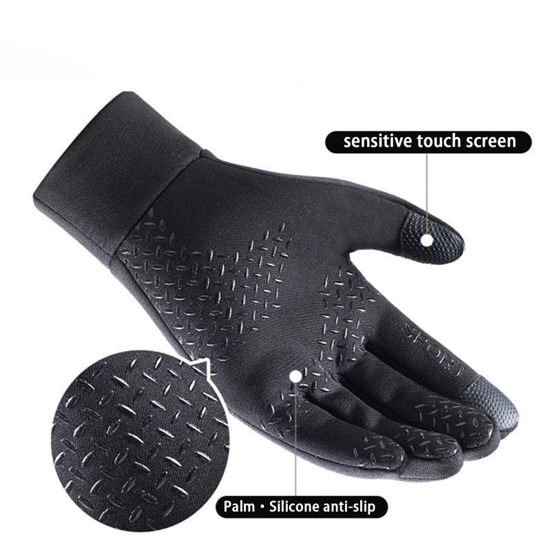 Winter Warm Gloves, Outdoor Sports Windproof Waterproof Non Slip Touch Screen Gloves, Sports Gloves for Men & Women, Gym Accessories