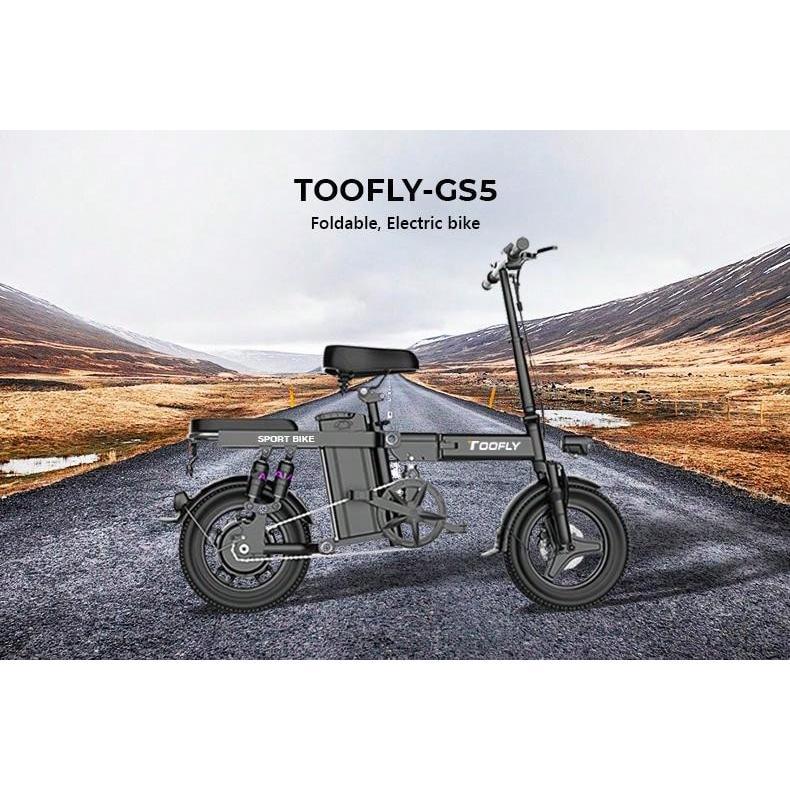 TOOFLY | New Product Launch | Premium Gray Adult Electric Bike, 48V 15AH Sensitive Battery, 32km H 30 LED, 500W Brushless Motor, Lightweight 14 LED Headlight LCD Display Folding Electric Bike