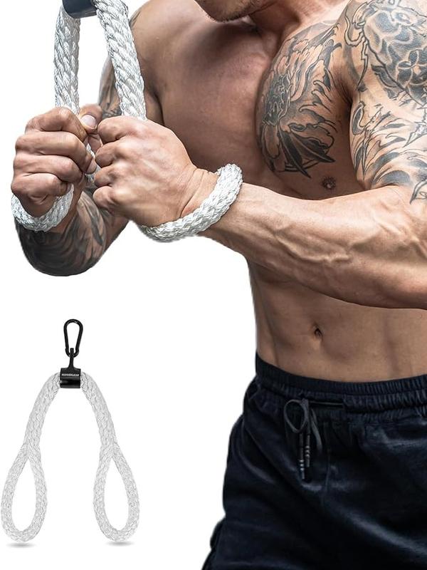 MANUEKLEAR Tricep Pull Down Rope for Triceps、Back & Shoulders, Tricep Rope Cable Attachment, Cable Rope Attachments for Gym & Home with Improved Grip Stability