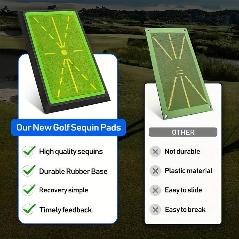 Golf Trace Strike Pad, 1 Set Sequin Golf Hitting Mat, Professional Golf Sports Equipment for Indoor & Outdoor,  Ball Sports Equipment,Christmas gifts