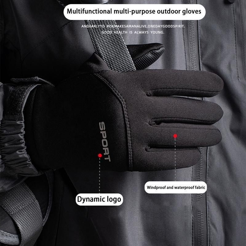 Winter Warm Gloves, Outdoor Sports Windproof Waterproof Non Slip Touch Screen Gloves, Sports Gloves for Men & Women, Gym Accessories