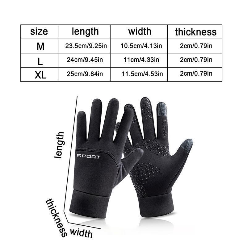 Winter Warm Gloves, Outdoor Sports Windproof Waterproof Non Slip Touch Screen Gloves, Sports Gloves for Men & Women, Gym Accessories