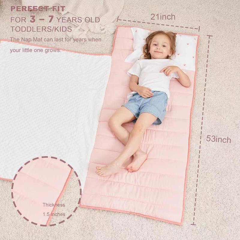 Extra Large Nap mat, Sleeping Bag with Removable Pillow, Measures 53 x 21 x 1.5 Inches, Sleeping Mat