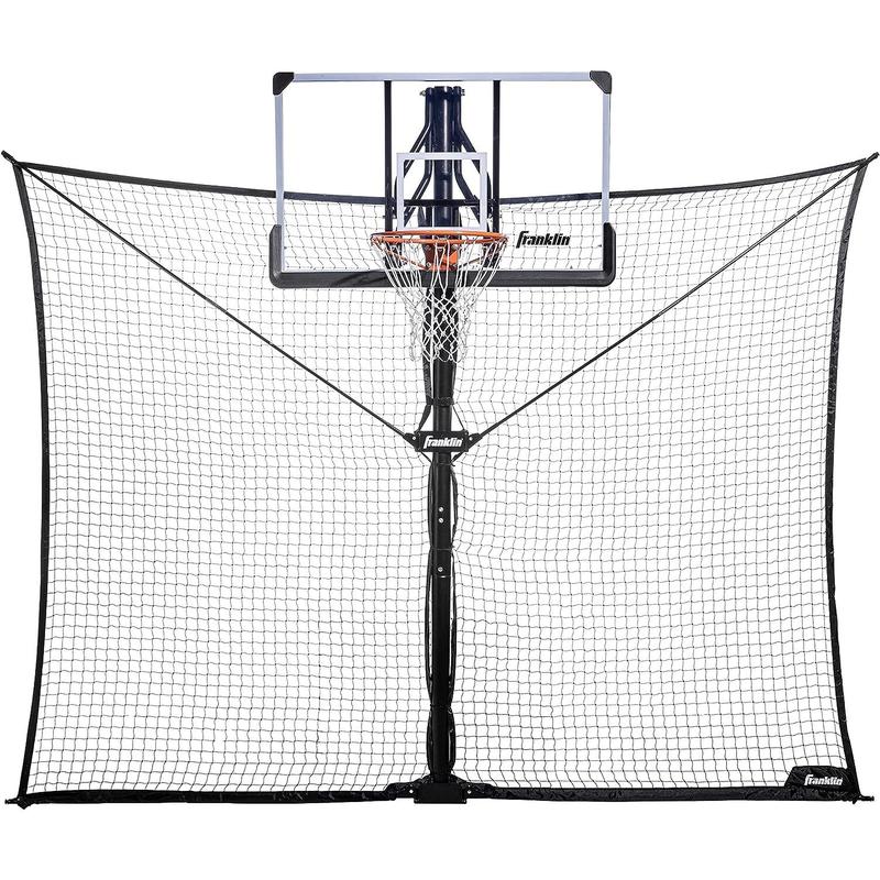 Folding Basketball Backstop Net All-Weather, Black Easy-to-Fold Steel Defender Net 10ft. x 8ft