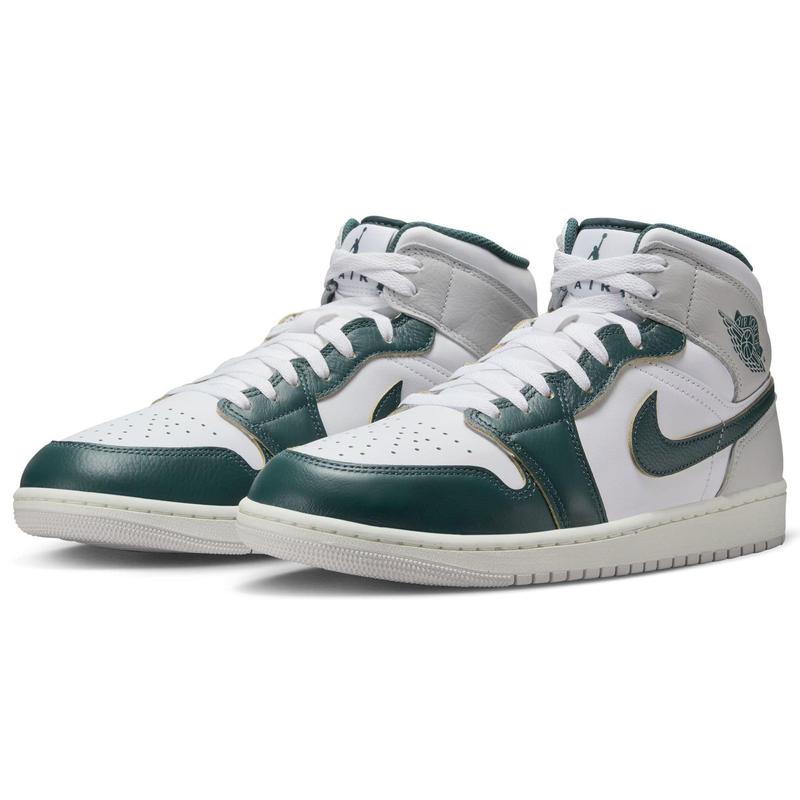 Men's Jordan 1 Mid SE White Oxidized Green-Sail (FQ7720 103)