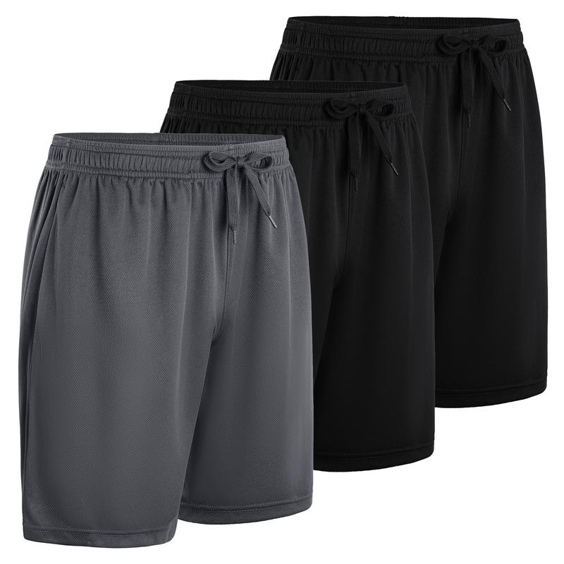 Hanton (5 Pack) Men's Hiking Shorts Quick Dry Sports Shorts with Pockets for Gym, Sports, Basketball, Running Men's Sport Solid Color Tropical Style