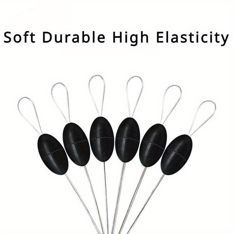 Rubber Silicon Space Bean, 10 Groups Sea Carp Fly Fishing Black Rubber Oval Stopper, Float Fishing Carp Stopper Bobber