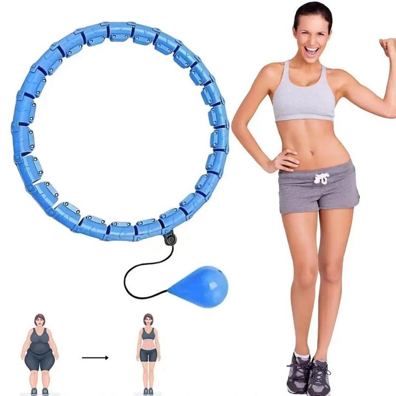 24 Sections Detachable Fitness Hula Hoop Ring, Portable Removable Pilates Ring with Weighted Ball, Workout Equipment for Thin Waist, Weight Loss