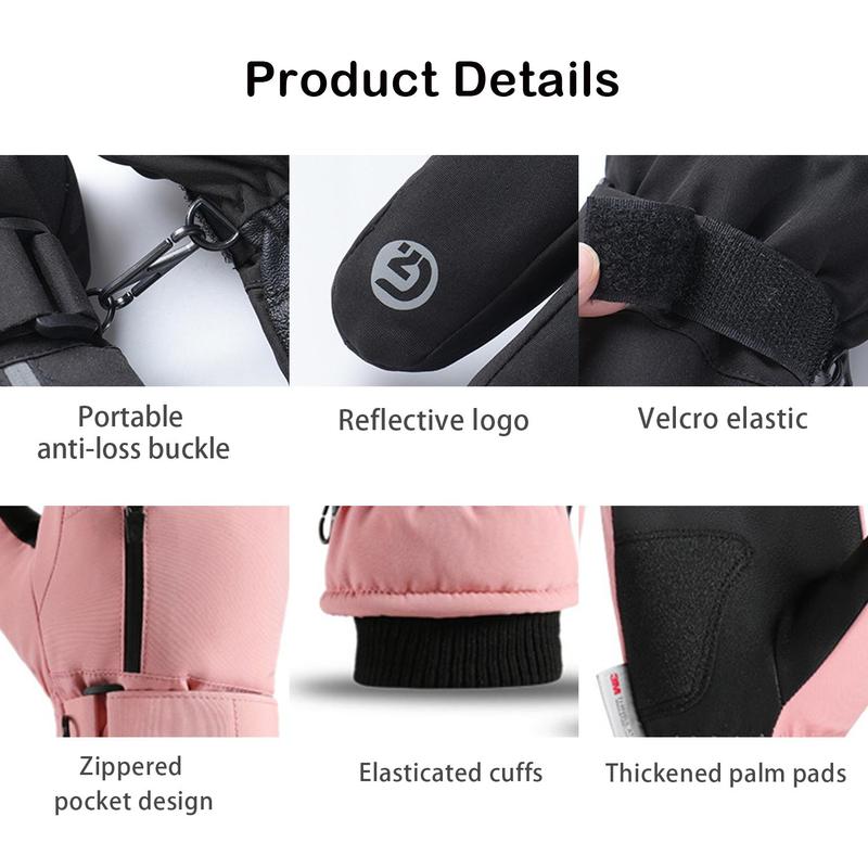 Winter Ski Gloves, 1 Pair Warm Gloves for Outdoor Sports, Thickened Non-slip & Waterproof Touchscreen Wrist Lengthened Cycling Ski Gloves, Christmas Gift