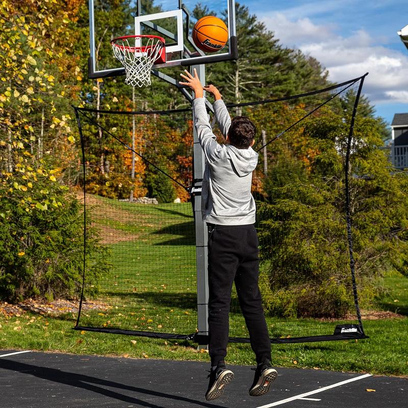 Folding Basketball Backstop Net All-Weather, Black Easy-to-Fold Steel Defender Net 10ft. x 8ft