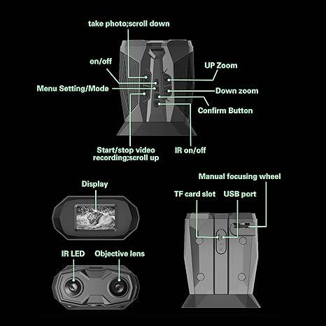 4K Ultra-Clear Night Vision Goggles - The Perfect Christmas Gift for Outdoor Enthusiasts: Adults' 3-in-1 Binoculars with Large Screen, Camera, and USB Rechargeable Battery