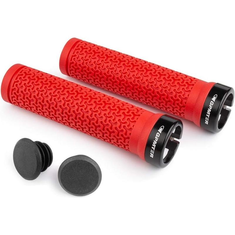 Bike Handlebar Grips, Single Lock on Bicycle Handle Bar, for BMX, Mountain, MTB, Beach Cruiser, Scooter, Folding Bike, Soft Non-Slip-Rubber Hand Grip Comfortable