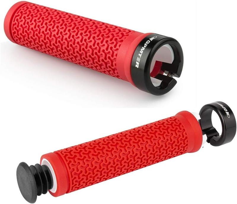 Bike Handlebar Grips, Single Lock on Bicycle Handle Bar, for BMX, Mountain, MTB, Beach Cruiser, Scooter, Folding Bike, Soft Non-Slip-Rubber Hand Grip Comfortable