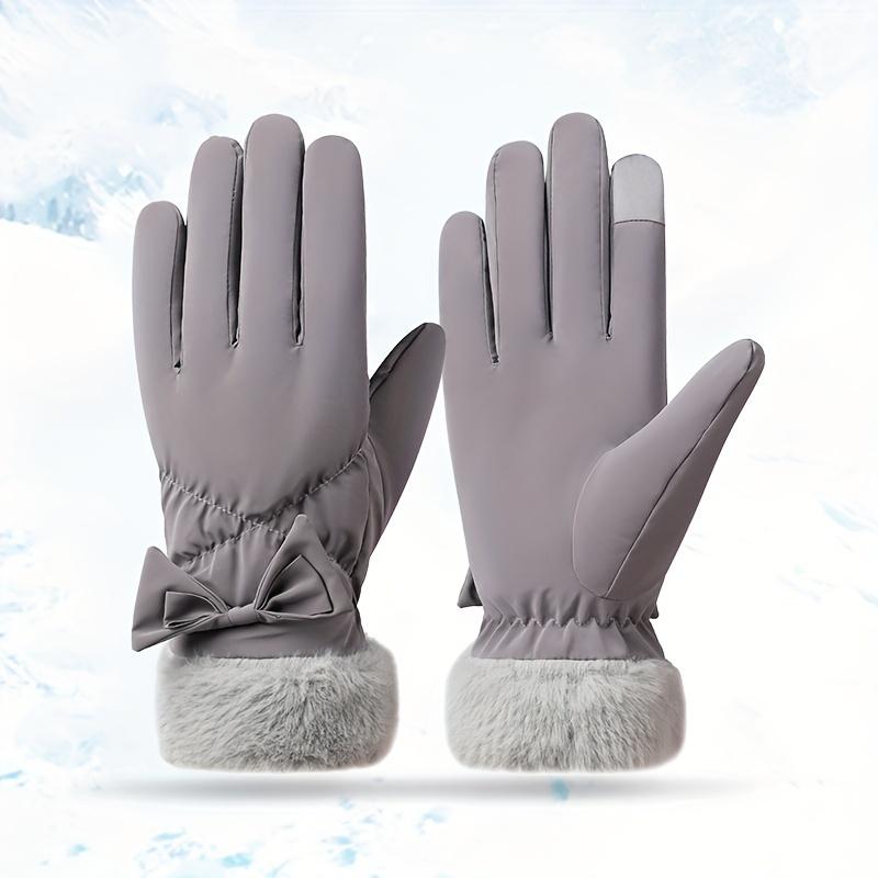 1 Pair Winter Thermal Gloves, Touch Screen Water Resistant Windproof Anti Slip Glove, Warm Plush Lined Gloves With Full Finger Design, Hiking Driving Running Bike Cycling