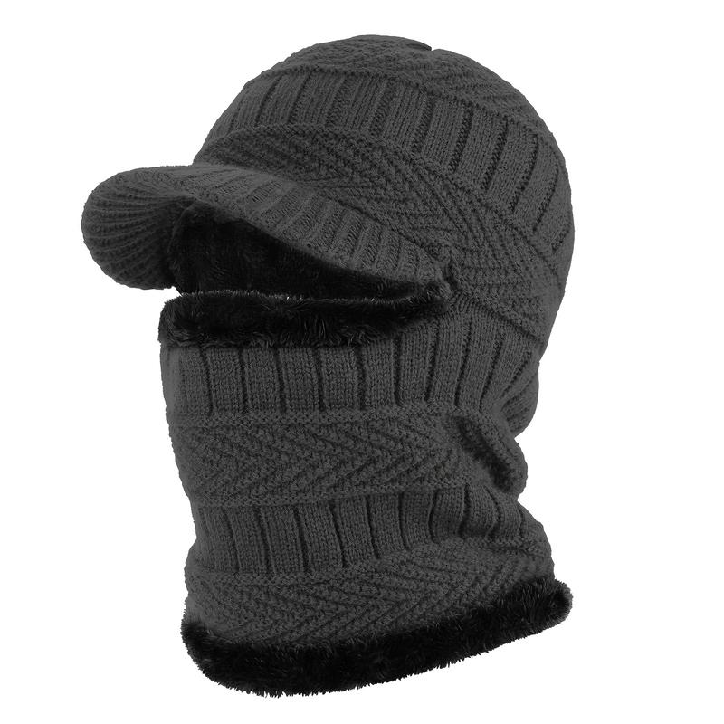 Winter Knitted Balaclava Beanie Hat Warm Cycling Ski Mask, Ear Protection Warm Hat Neck Gaiter