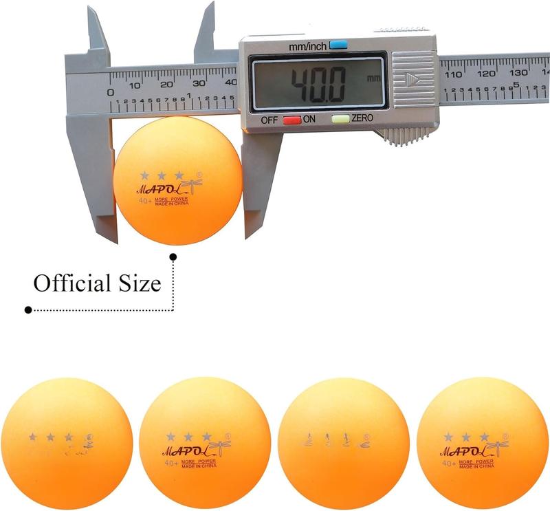 50- Pack Orange 3-Star Premium Ping Pong Balls Bulk,Advanced  Table Tennis Ball