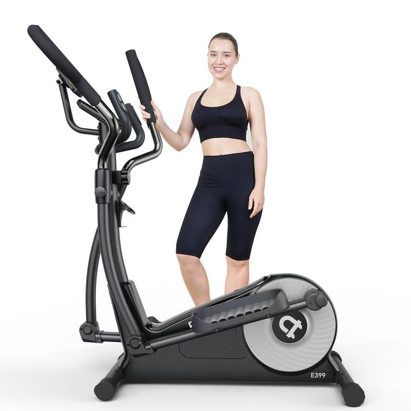 pooboo Elliptical Machine, Elliptical Exercise Machine with 16-Level Resistance&Hyper-Quiet Magnetic Driving System, Elliptical Machine for Home with LCD Monitor&15.5IN Stride, 400LBS Weight Capacity