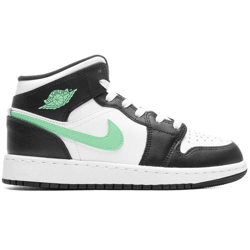 Jordan 1 Mid White Green Glow-Black (DQ8423 103)