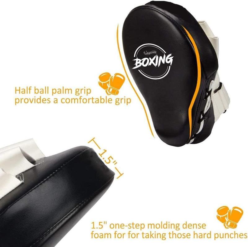 Valleycomfy Boxing Curved Focus Punching Mitts- Leatherette Training Hand Pads