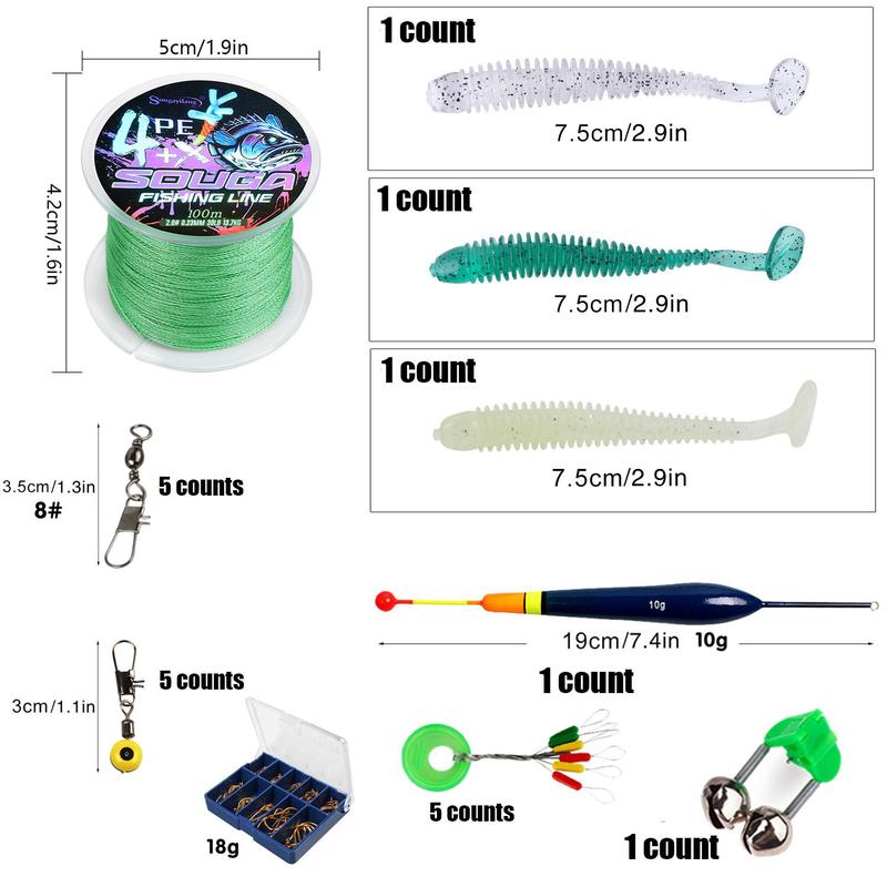 Sougayilang Fishing Gear Set, 1.8M Portable 4 Pieces Fishing Rod with 7.2:1 Gear Ratio Colorful Baitcasting Fishing Reel, New 4 Strands PE Fishing Line and Fishing Lure Kit for Freshwater, Beginner, Christmas Gift