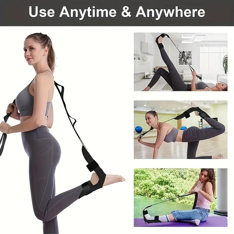 Foot and Calf Stretcher-Stretching Strap For Plantar Fasciitis, Heel Spurs, Foot Drop, Achilles Tendonitis & Hamstring. Yoga Foot & Leg Stretch Strap