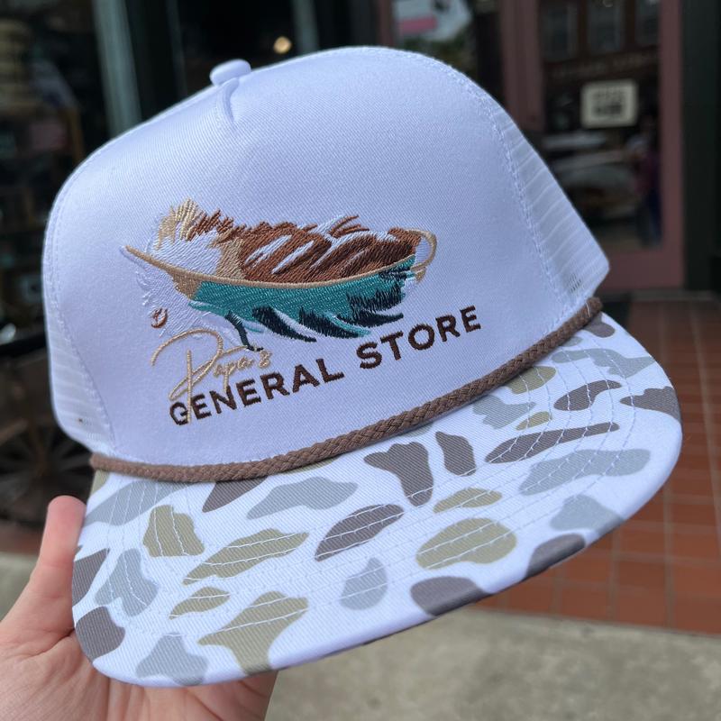 PGS Mallard Feather White Camo Rope Hat