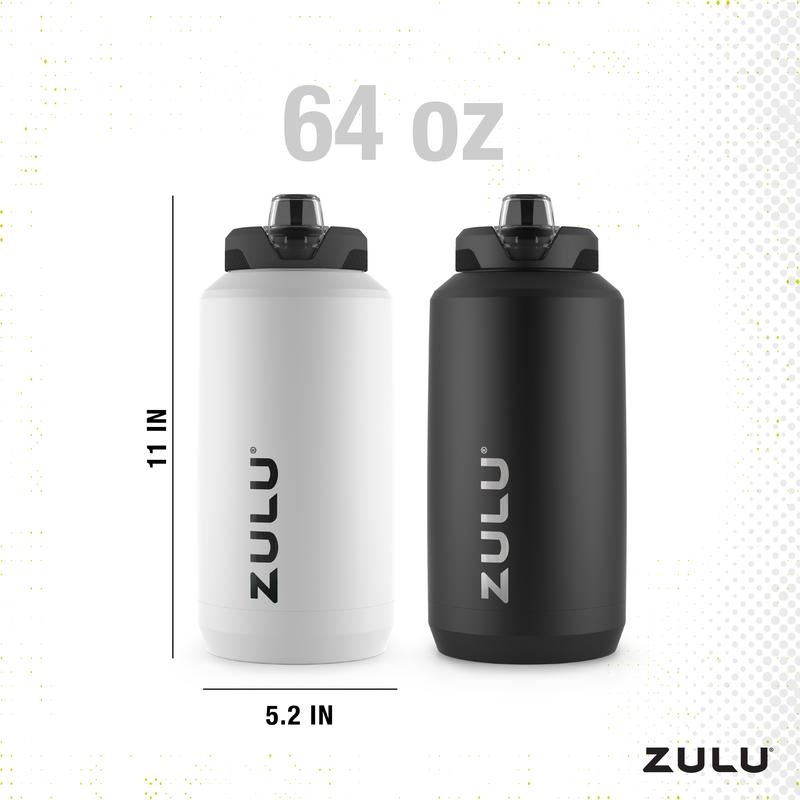 ZULU Goals 64 fl oz. Half Gallon Stainless Steel Jug Water Bottle