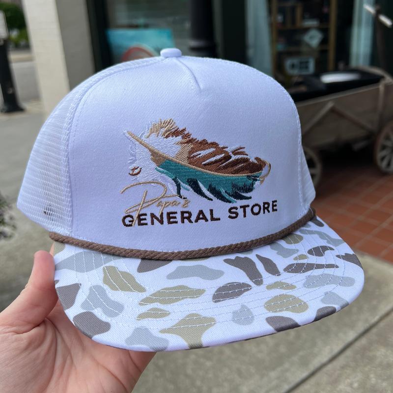 PGS Mallard Feather White Camo Rope Hat