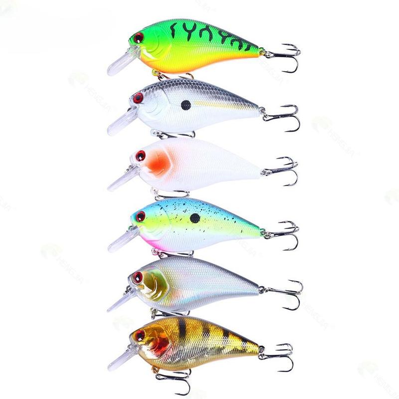 Artificial Fishing Lure, 6 Counts Shallow Diving Crankbait Lures, High-quality Artificial Wobbler Hard Baits for Catching More Bass & Pike