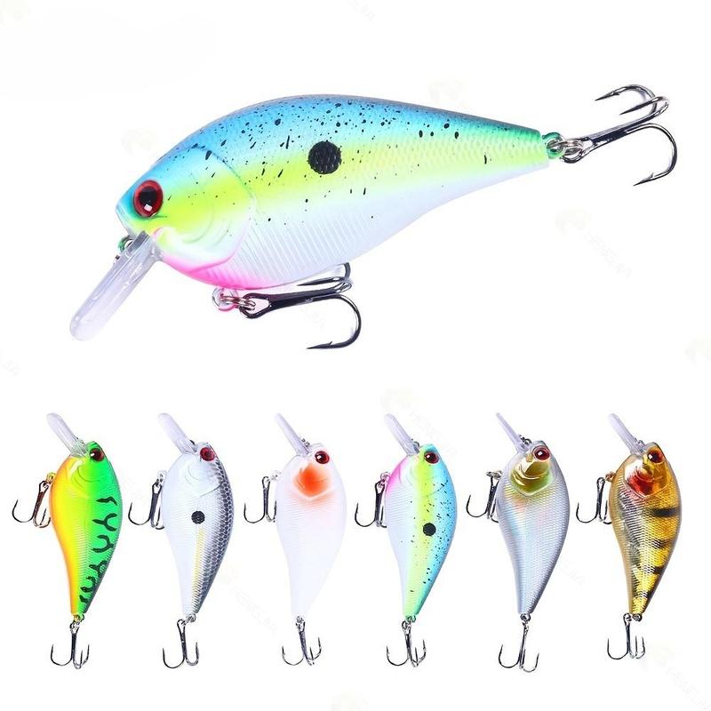 Artificial Fishing Lure, 6 Counts Shallow Diving Crankbait Lures, High-quality Artificial Wobbler Hard Baits for Catching More Bass & Pike