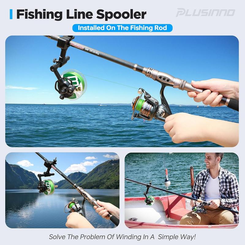 Fishing Line Spooler For Fishing Reels, Fishing Gear And Equipment Gift For men With Unwinding Function Versatile for Thick & Thin Rods, Works with Spinning Reel, Cast Reel Without Line Twist