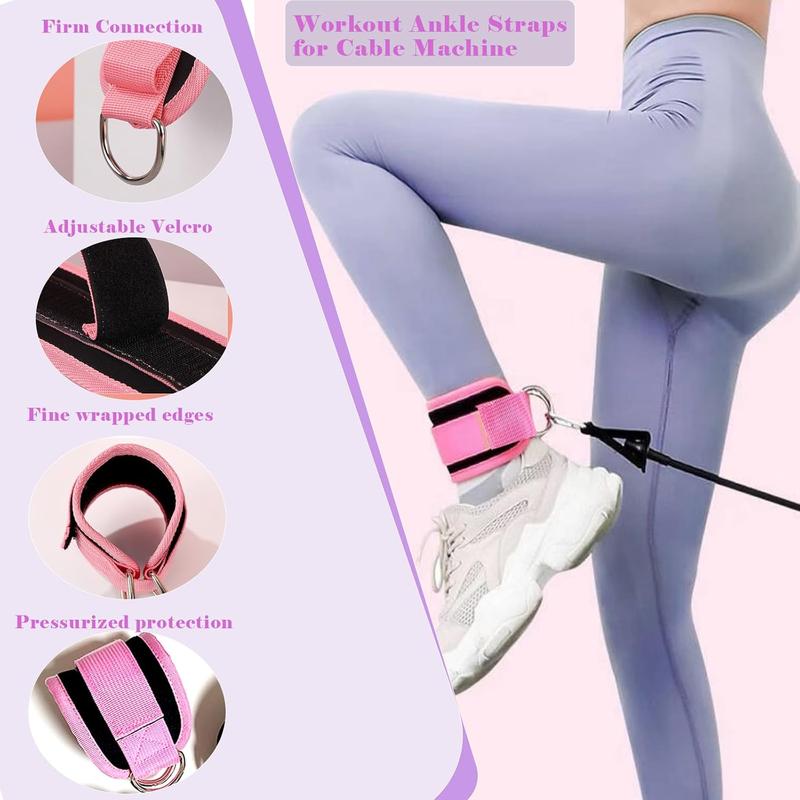 Ankle Resistance Bands with Cuffs, Keychain,Glutes Workout Equipment,Ankle Bands for Working Out, Butt Exercise for Women Legs and Glutes