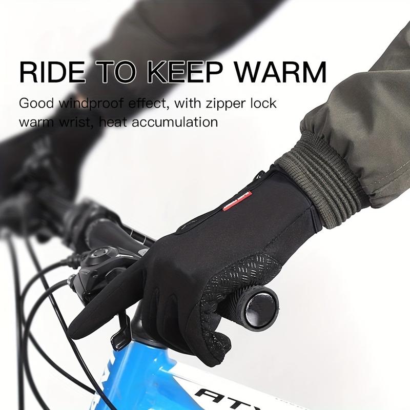 1 Pair of Ximaxa Men'S Thermal Winter Gloves, Waterproof Windproof Full Finger Sporty Gloves with Touchscreen, Non-Slip Wear-Resistant Polyester Knit Fabric for Skiing, Running, Cycling