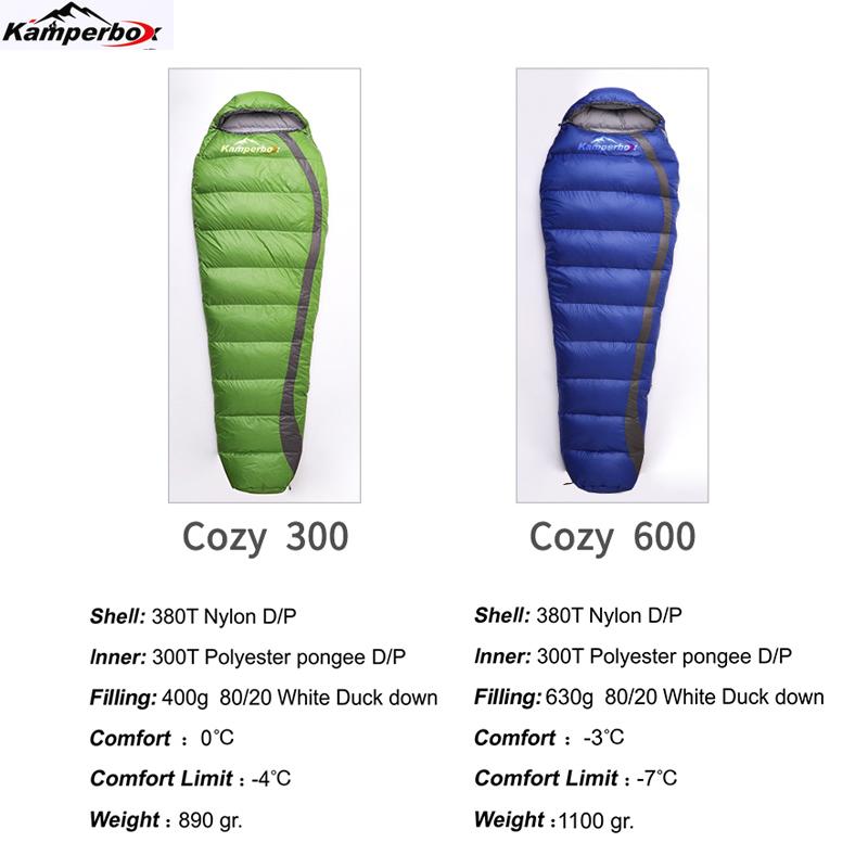 Kamperbox Cozy300 Down Sleeping Bag Ultra Light Sleeping Bag Winter Sleeping Bag Camping Equipment Light Sleeping Bag Camping