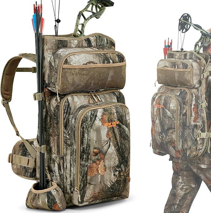 Hunting Backpack for Men and Women NEW VIEW Camo Bow , Saddle Hunting Back Pack with Bow Holder, Elk and Deer Hunting Bag