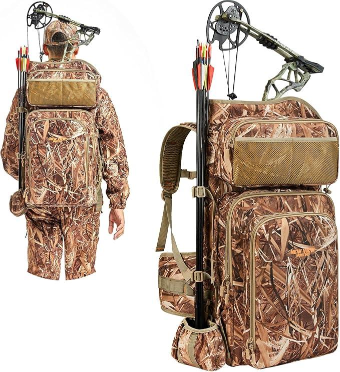 Hunting Backpack for Men and Women NEW VIEW Camo Bow , Saddle Hunting Back Pack with Bow Holder, Elk and Deer Hunting Bag