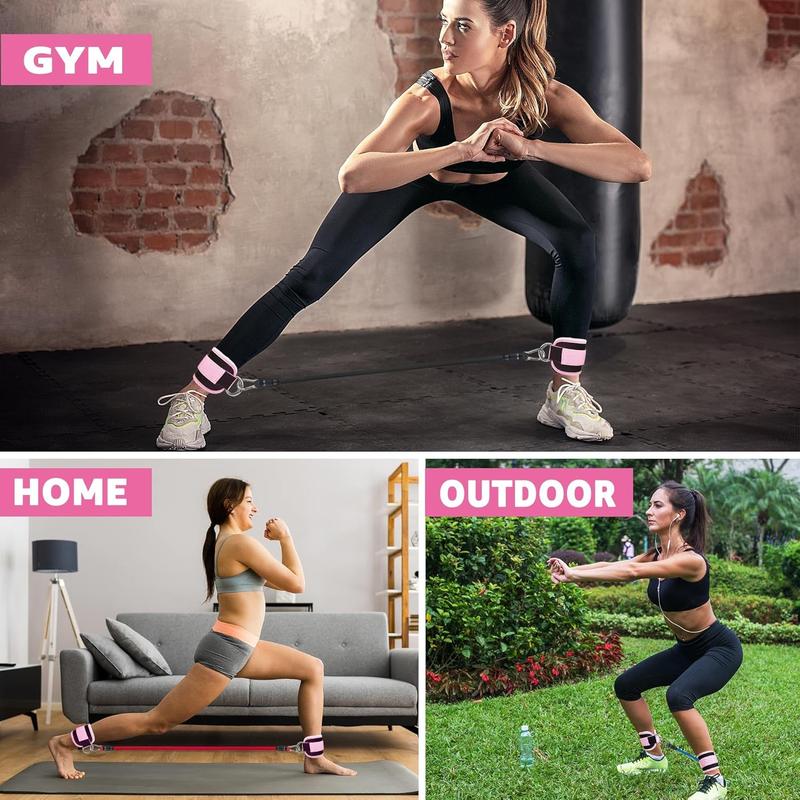 Ankle Resistance Bands with Cuffs, Keychain,Glutes Workout Equipment,Ankle Bands for Working Out, Butt Exercise for Women Legs and Glutes