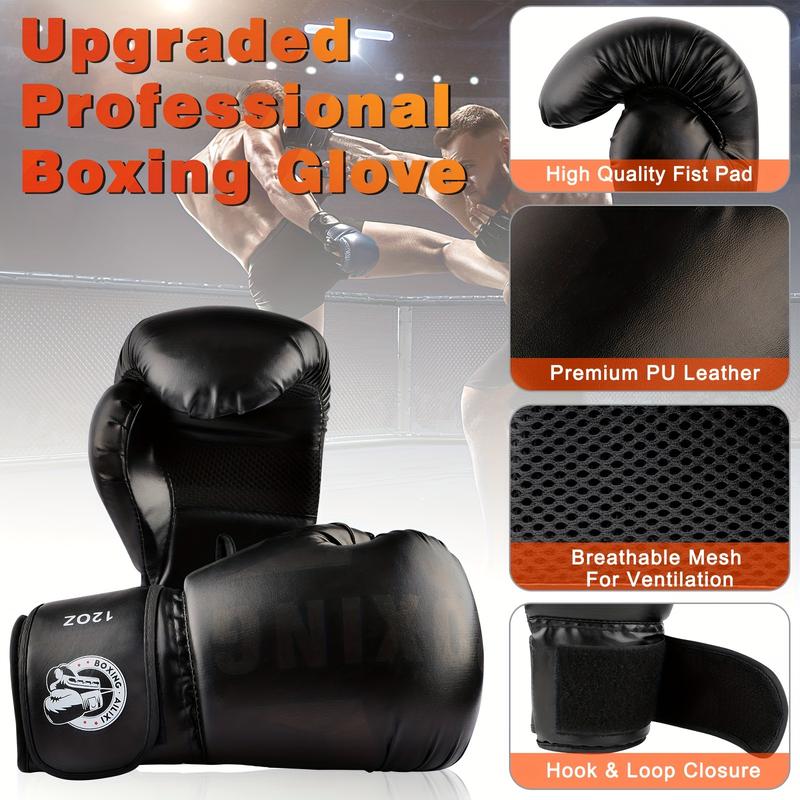 Adult 4-Foot Boxing Sandbag, Unfilled Heavy Boxing Sandbag, Boxing Sandbag Suit, Contains 12 Oz Boxing Glove, Straps, Chain, Ceiling Hook for MMA Free Fight, Boxing, Karate, Muay Thai, Taekwondo