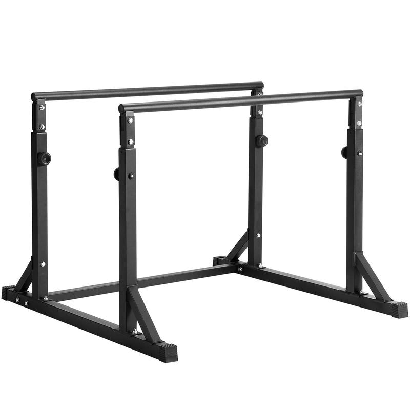 VEVOR Dip Bar, 800 lbs Capacity, Heave Duty Dip Stand Station with Adjustable Height, Fitness Workout Dip Bar Station Stabilizer Parallette Push Up Stand, Parallel Bars for Strength Training Home Gym