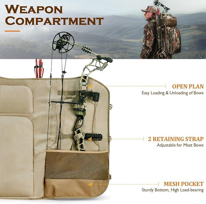 Hunting Backpack for Men and Women NEW VIEW Camo Bow , Saddle Hunting Back Pack with Bow Holder, Elk and Deer Hunting Bag