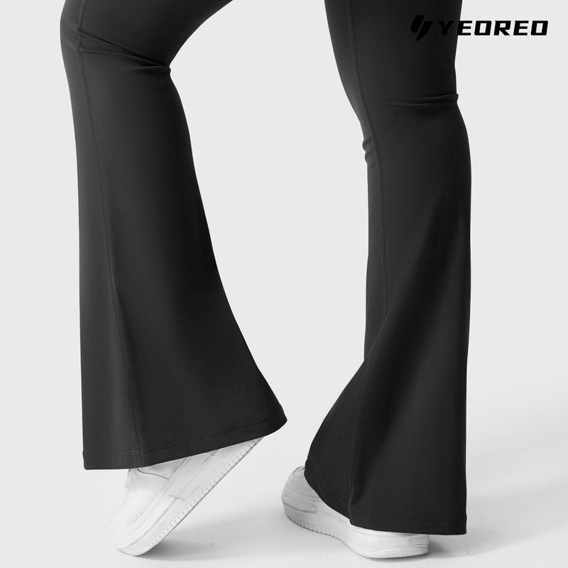 YEOREO Women's Flared Leggings with Pockets Women's Fitness Leggings Butt Lifting Fitness Yoga Leggings exercise pants activewear outdoor athletic